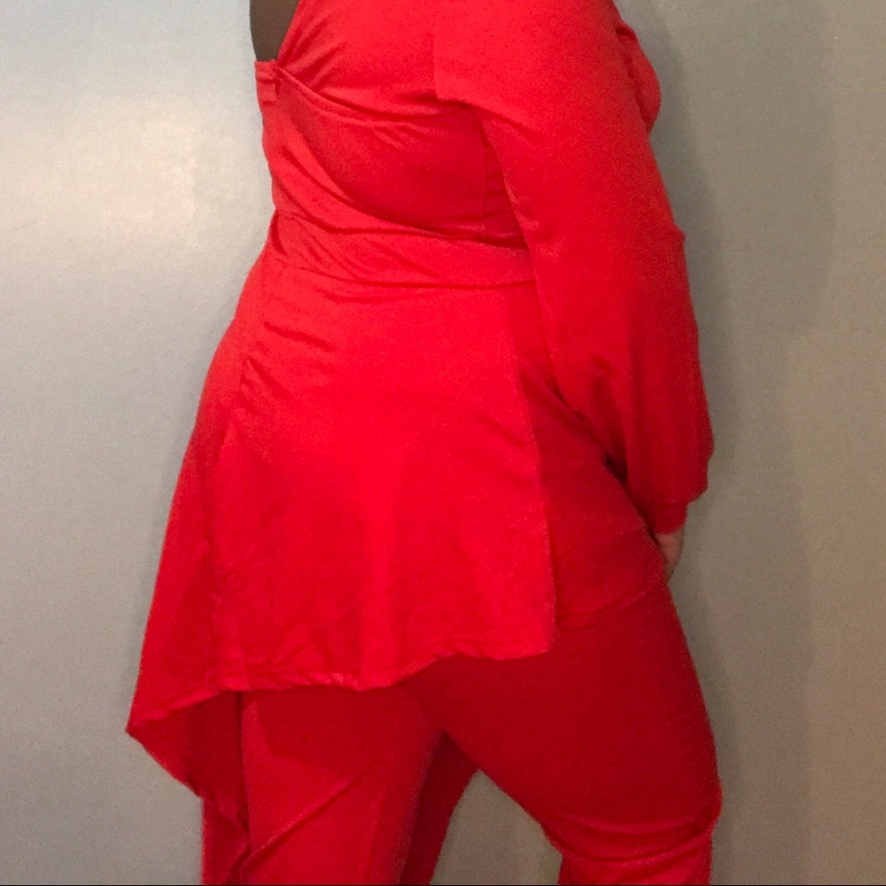 Red One-Arm Jumpsuit - Picture 5 of 5